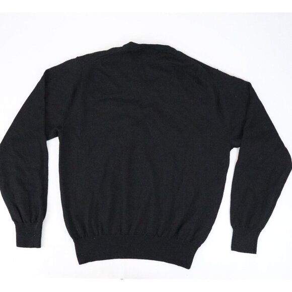 Peter Millar Sweater Mens L Black V-Neck Pullover Merino‎ Wool Blend Golf Logo - Picture 4 of 6